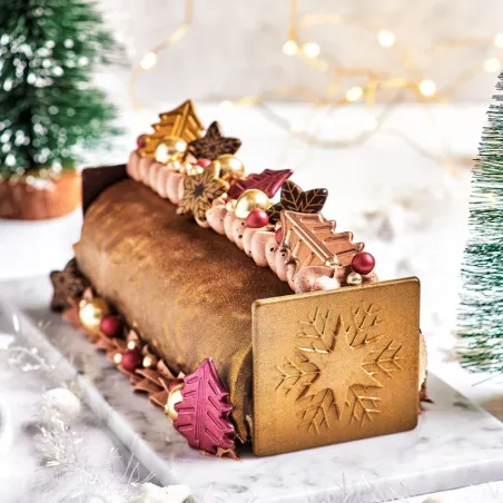 Decorazioni di cioccolato Bûches di Natale – decorazioni di cioccolato commestibili per bûches, rotoli e cake | miniSchoggi