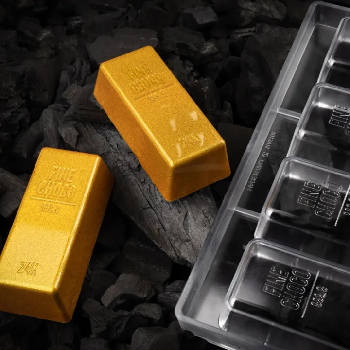 Moule à chocolat lingot d'or – couler 4 pièces de 12 x 5,5 cm