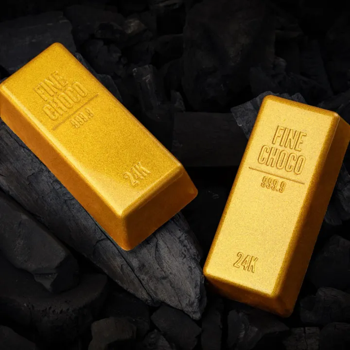 Chocolate mold Gold Bar – cast 4 pieces à 12 x 5.5 cm