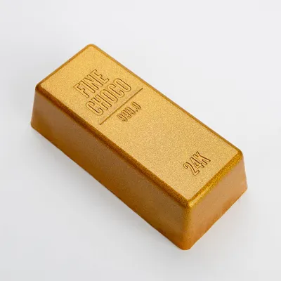 Stampo per cioccolato Lingotto d'oro – colare 4 pezzi da 12 x 5,5 cm