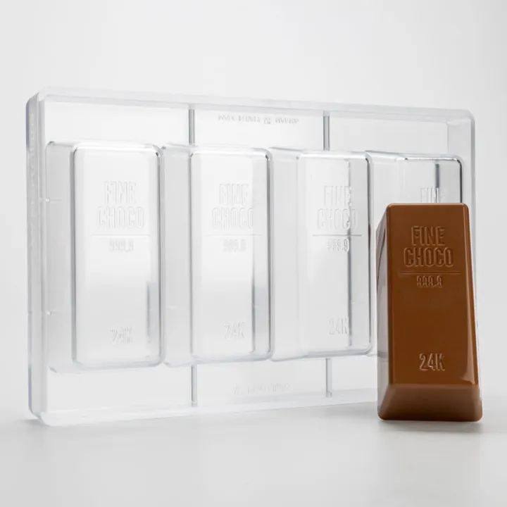 Moule à chocolat lingot d'or – couler 4 pièces de 12 x 5,5 cm