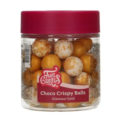 FunCakes Crispy XL Chocolate Pearls Glamour Gold, 130 g – Crispy chocolate pearls for Your baking creations