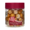 FunCakes Perles de chocolat croustillantes XL Glamour Gold, 130 g – Perles crispy pour Tes créations pâtissières