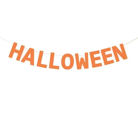 Ghirlanda scritta Halloween in arancione, 3 m per la Tua festa di Halloween