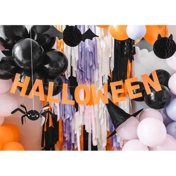 Ghirlanda scritta Halloween in arancione, 3 m per la Tua festa di Halloween