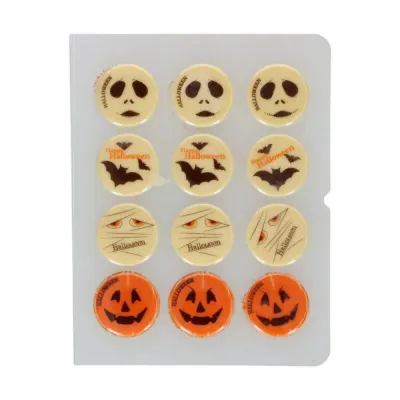 Weisse Schokoladendekoration Halloween 12 Stück - Cupcake Topper