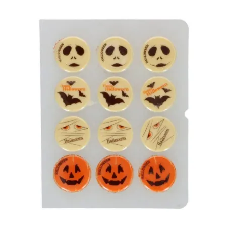 Weisse Schokoladendekoration Halloween 12 Stück - Cupcake Topper