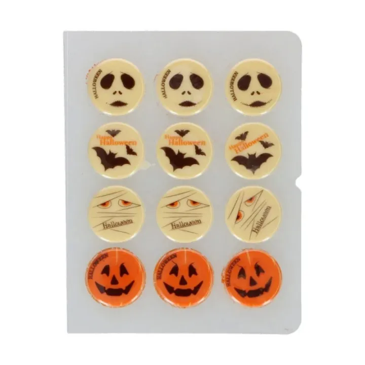 Weisse Schokoladendekoration Halloween 12 Stück - Cupcake Topper