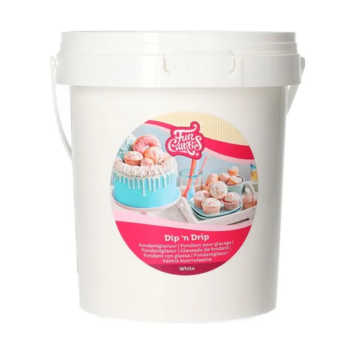 FunCakes Fondant fondu mou Dip 'n Drip – Glaçage fondant brillant pour tes pâtisseries