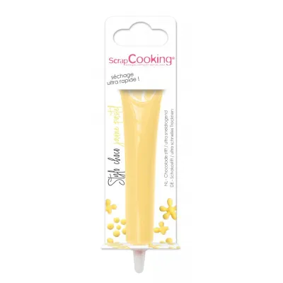 Schokoladenstift Pastellgelb – 25 g Schreibschokolade zum Dekorieren und Beschriften von Gebäck | miniSchoggi