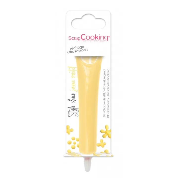 Chocolate flavour pen Pastel Yellow – 25 g Writing chocolate for decorating and writing on baked goods | miniSchoggi