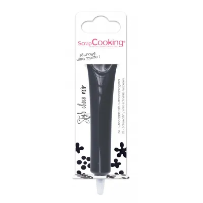 Schokoladenstift Schwarz – 25 g Schreibschokolade zum Dekorieren und Beschriften von Gebäck | miniSchoggi