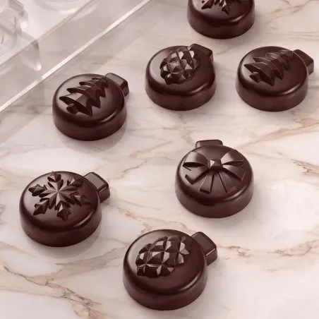 Moule à pralines boules de Noël 20 pièces – Polycarbonate pour pralines
