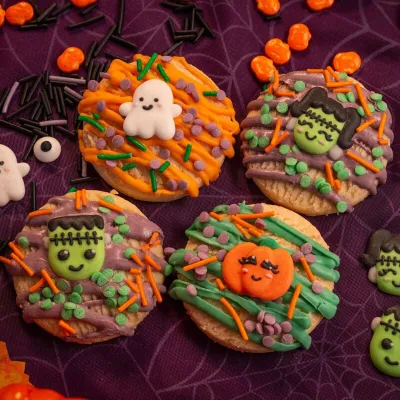 Zuckerdekoration Halloween Monster 12 Stück – für Cupcakes und Kekse
