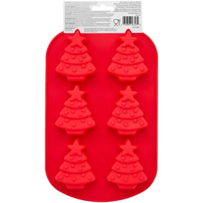 Silikonform Weihnachtsbaum 6 Stück - Tannenbaum Backform