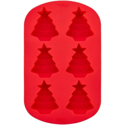 Silicone mold Christmas tree 6 pieces - Fir tree Baking tin