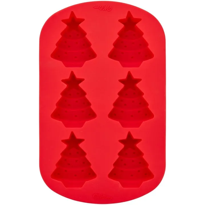 Silicone mold Christmas tree 6 pieces - Fir tree Baking tin