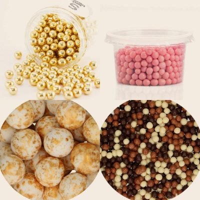 Chocolate pearls & crispy balls