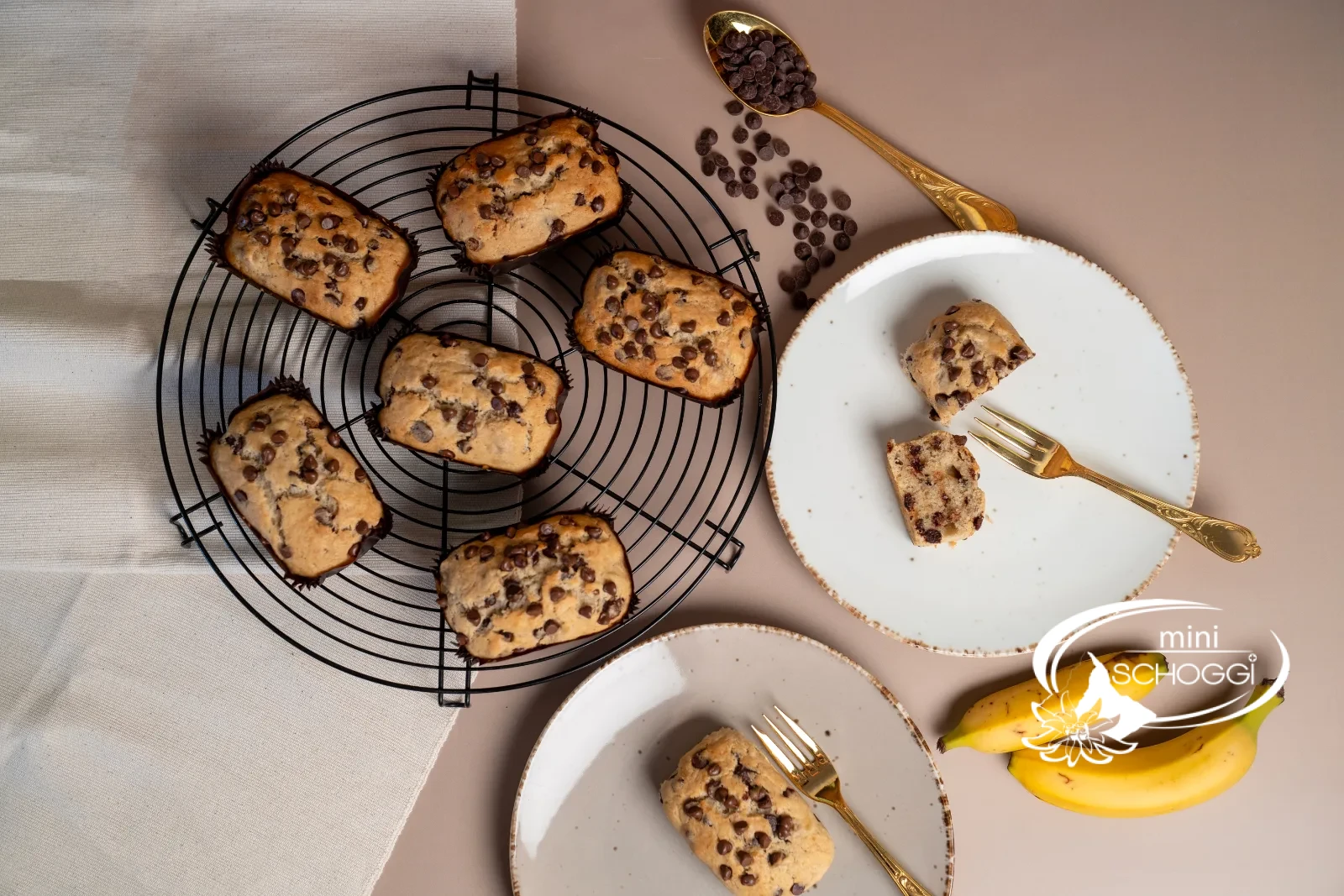 Mini Banana Bread with Chocolate drops