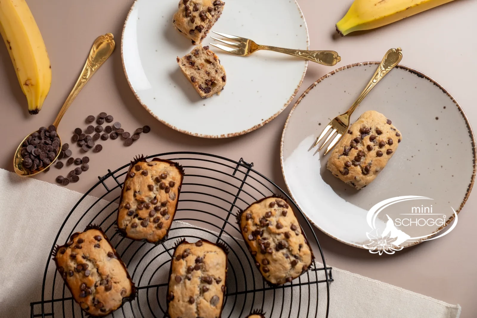 Mini Banana Bread with Chocolate drops