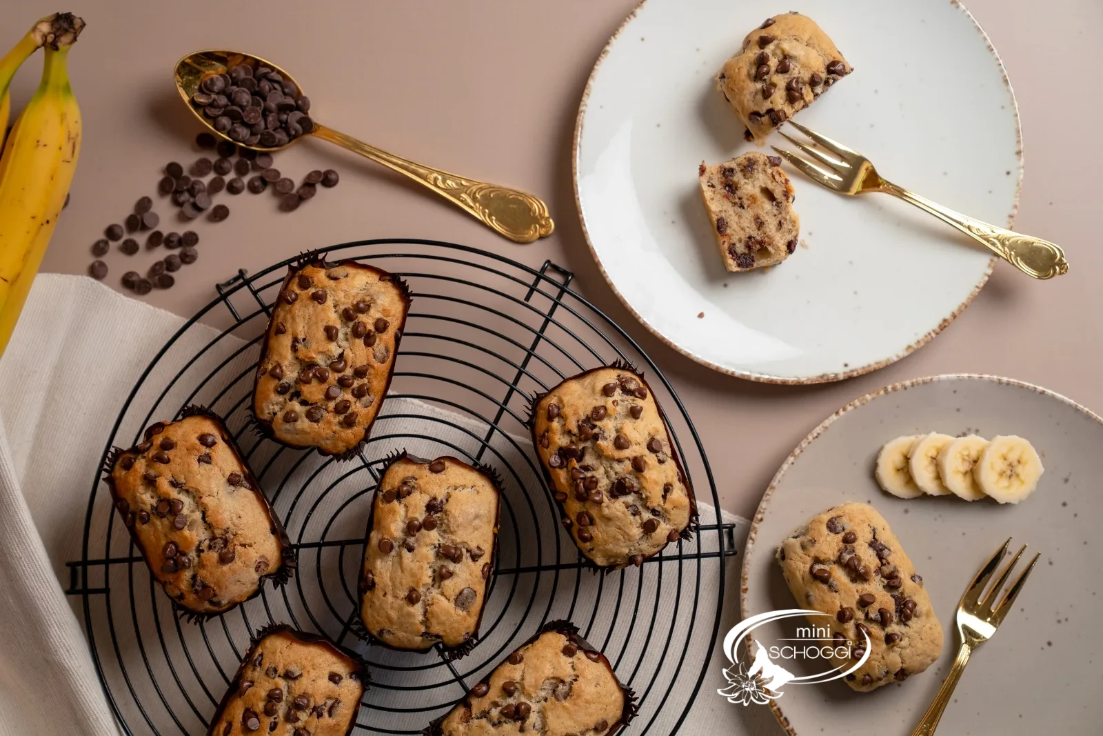 Mini Banana Bread with Chocolate drops