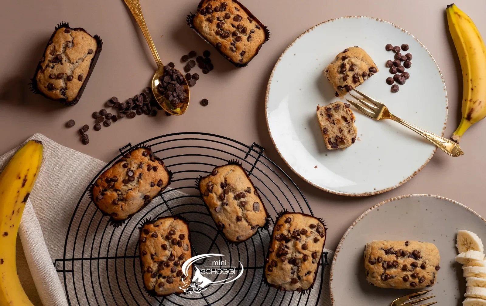 Mini Banana Bread with Chocolate drops
