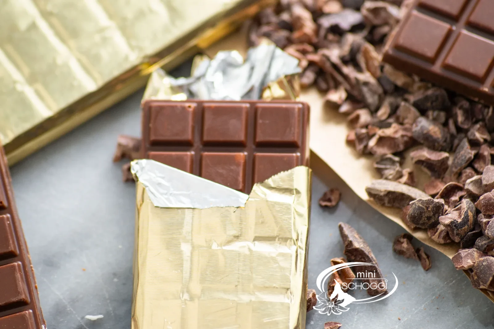 Dark, white and milk chocolate