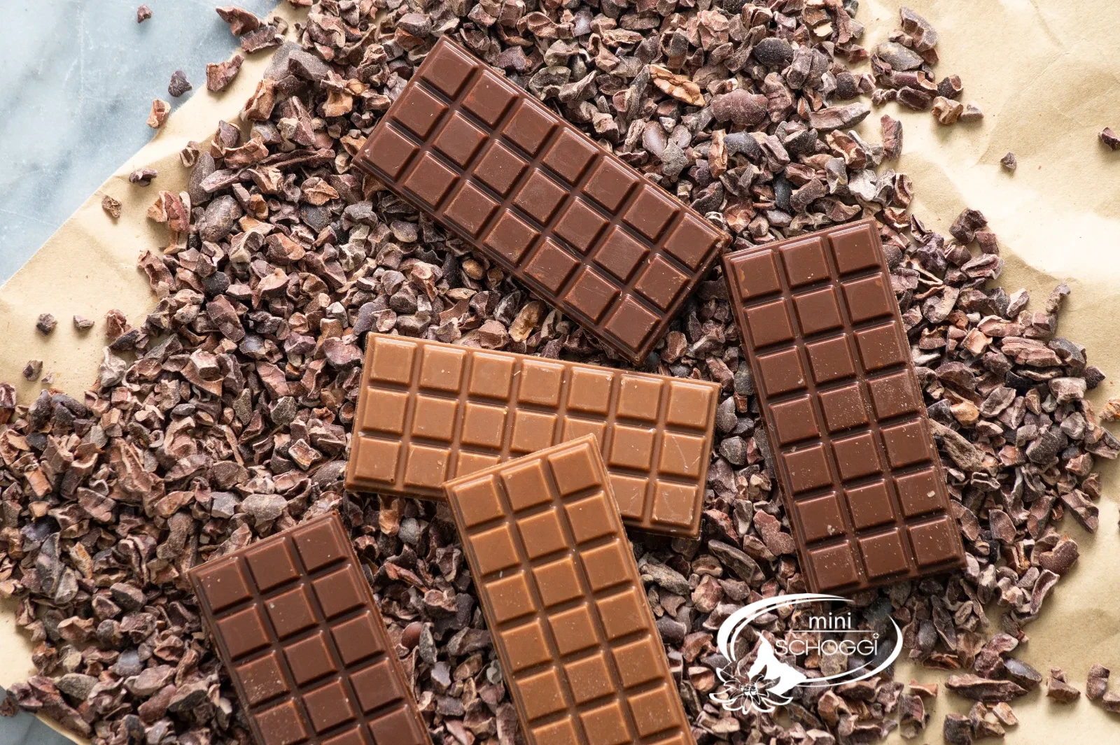 Dark, white and milk chocolate