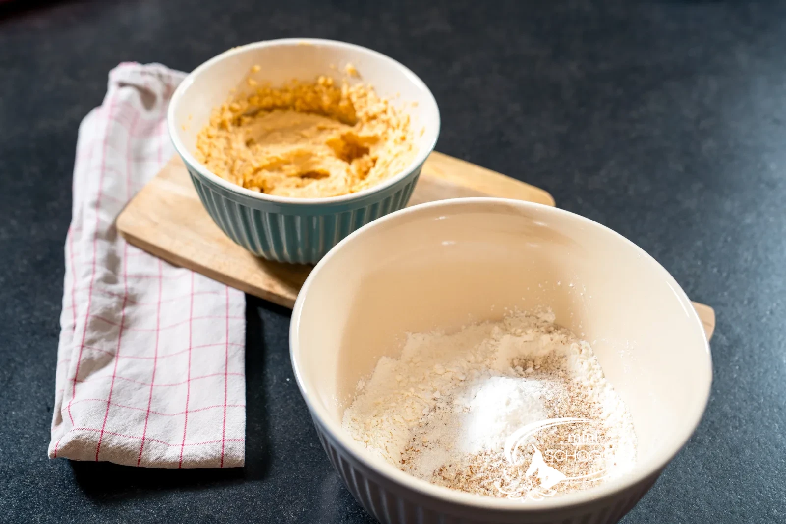 Fold in the dry ingredients and work in yoghurt for juiciness