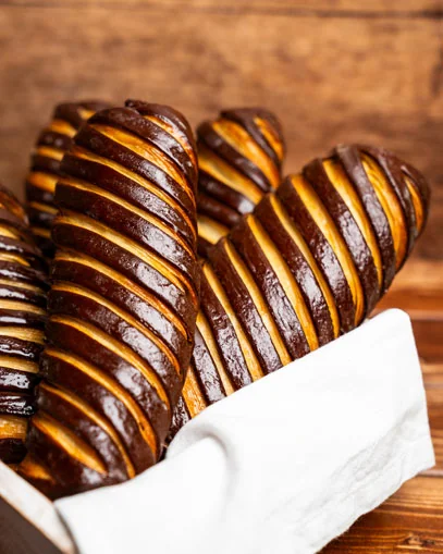 Brownie and croissant roll