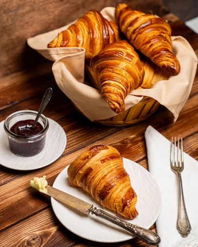 Homemade croissants from the course