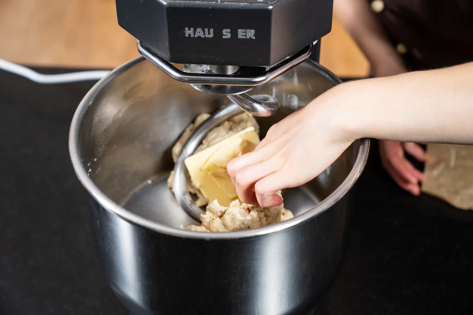 Toast bread – work in the butter, knead the dough and windowpane test