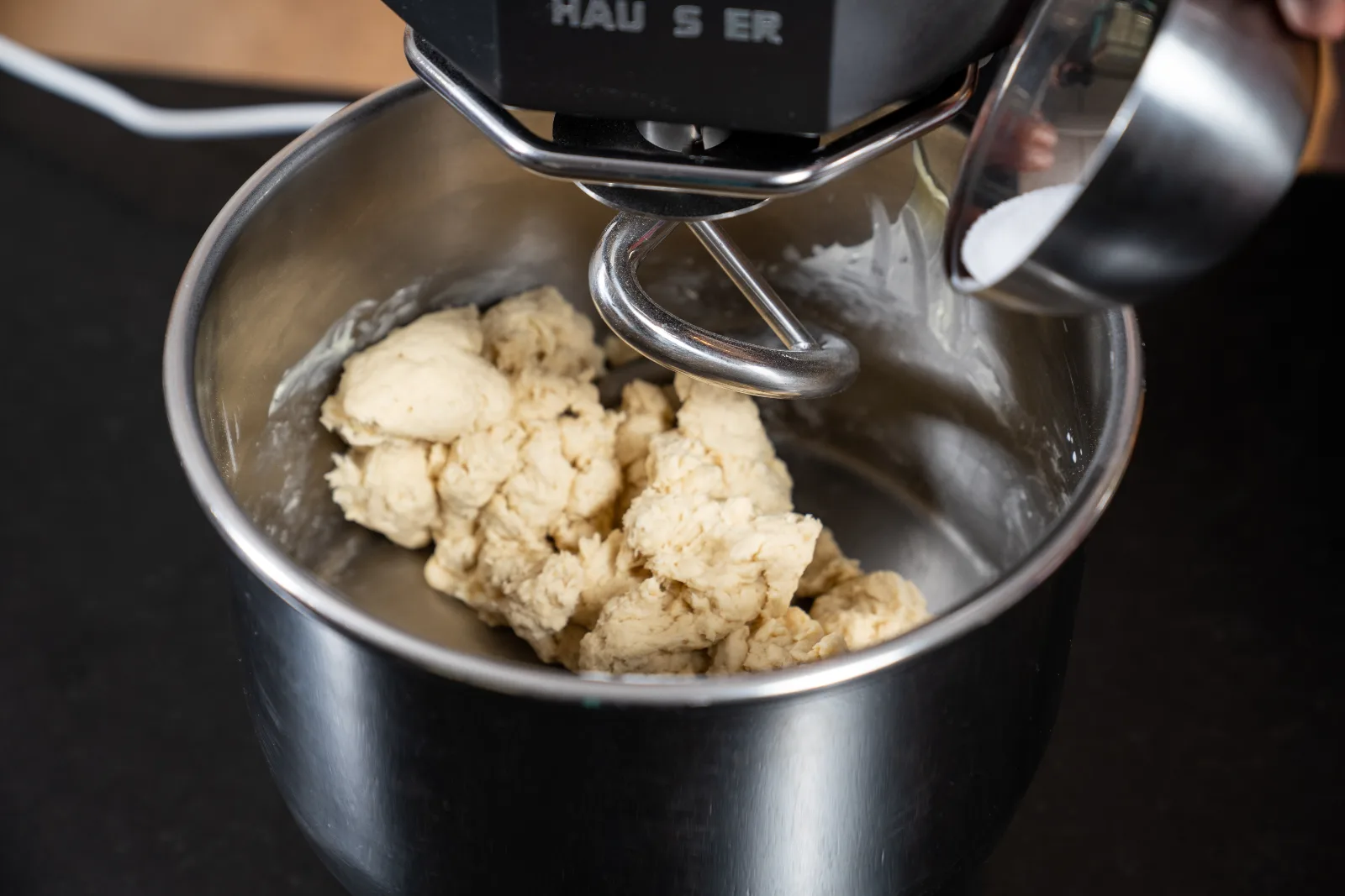 Toast bread – work in the butter, knead the dough and windowpane test