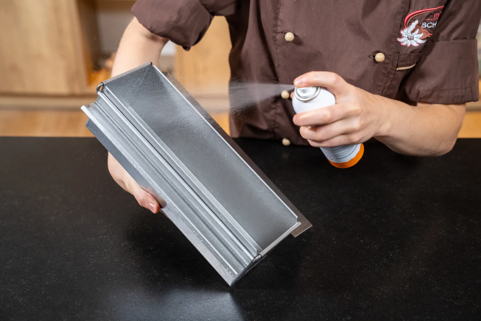 Toast bread – prepare the baking tin and add the dough