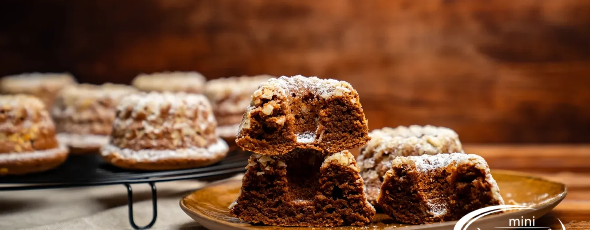 Mini Bundt Cake with Chocolate and Hazelnuts